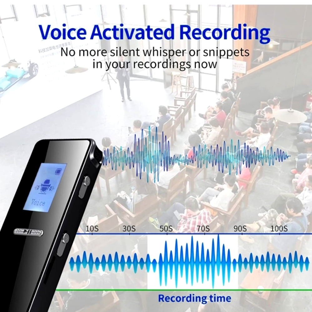 Digital Voice Activated Recorder 32GB w/USB cable.